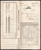 1869 Erste Donau-Dampfschiffahrts-Gesellschaft (DDSG) / Első Duna-Gőzhajózási Társaság fuvarlevél Bé...