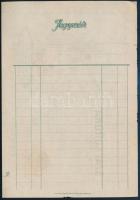 1913. 100 Koronás bankjegy mintájára készült jegyzéklap, Andrényi Kálmán utódai, Arad, szecessziós p...