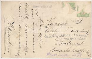 1917 Inárcs-Kakucs, vasútállomás, vonat, gőzmozdony, lovashintó. W.L. Bp. (Rb)