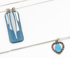 5 db ezüst (Ag) nyaklánc, medálokkal jelzett össz nettó 17 g