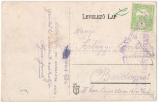 1914 Csáktornya, Cakovec; Déli vasúti I. osztályú étterem, belső vendégekkel és pincérrel, vasúti sz...