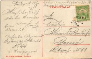 1911 Budapest XIII. 44. gyalogezred laktanya (Albrecht főherceg laktanya), Aréna út (ma Lehel utca) ...