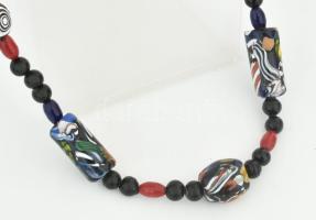 Muranoi festett üveg nyaklánc 60 cm