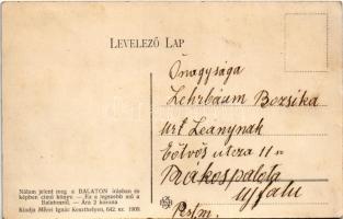 Keszthely, Balaton-part, csónakázók. Mérei Ignác 642. 1909. (EK)