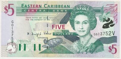 Kelet-Karibi Államok / Saint Vincent & The Grenadines DN (2000) 5$ T:UNC East Caribbean States / Saint Vincent & The Grenadines ND (2000) 5 Dollars C:UNC Krause P#37v