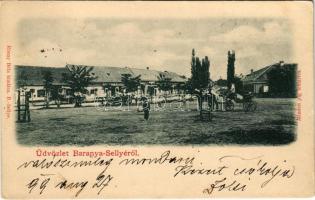 1899 (Vorläufer) Sellye, Baranyasellye; Fő tér, üzlet. Rónay Béla kiadása