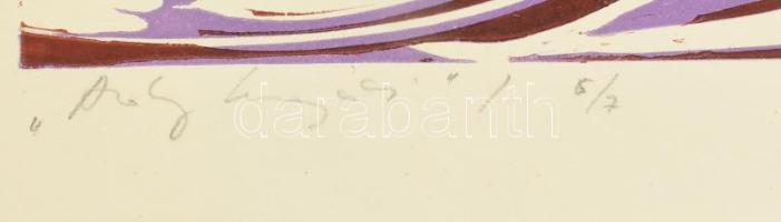 Szilágyi Imre (1942-): (...) Hajós. Szitanyomat, papír, jelzett. Számozott (6/7). 50x45 cm