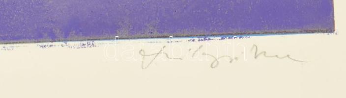 Szilágyi Imre (1942-): Mennyei Manó. Szitanyomat, papír, jelzett. 50x44 cm