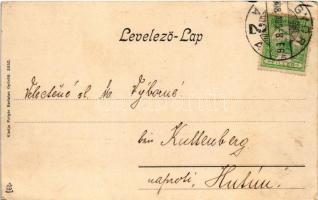 1908 Győr, Rábaszer árvíz idején. Polgár Bertalan kiadása (EK)