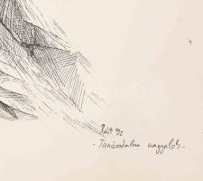 L. Ritók Nóra (1960-): Tanácstalan angyalok. Nyomat, papír, jelzett a nyomaton. 43x30 cm