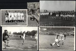 cca 1952 - 1959 Izgalmas Honvéd labdarúgócsapattal kapcsolatos fotó tétel, összesen: 19 fotó, 3 fotón Puskás Ferenccel, közte egy Real madridos 4 fotón a Honvéd 1952. augusztusi csehországi turnéján készült képekkel (Cseh repülőválogatott, pilseni vacsora, cseh repülőzenekar, 1952. augusztus), valamint más azonosítatlan fotókkal, közte egy 1959 szeptemberi olaszországi Terniben játszott mérkőzés fotójával. Különféle méretben, változó állapotban.