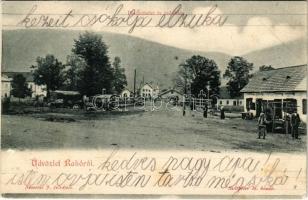 1905 Rahó, Rachov, Rahiv, Rakhiv; Piac részlet és indóház, vasútállomás, üzlet. Némethi J. felvétele, Szálpéter M. kiadása / market, railway station, shop (fl)