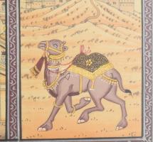 Jelzés nélkül, ázsiai alkotó, XX. sz. vége/XXI. sz. eleje: Elefánt, teve és paripa. Vegyes technika,...