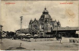 1911 Szabadka, Subotica; Izraelita templom, zsinagóga, piac, gyógyszertár / synagogue, market, shops, pharmacy (fl)