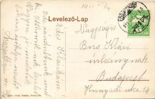 1911 Érsekújvár, Nové Zámky; Híd a Nyitra folyón. Adler József kiadása / bridge on Nitra river (EB)