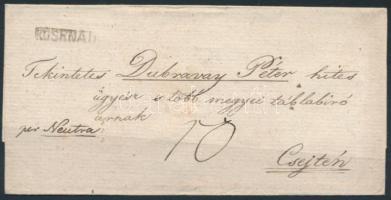 ~1830 Portós levél ROSENAU - Csejte (Rompes 40p)