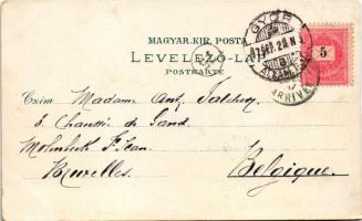 1897 (Vorläufer!) Győr, Újváros, zsinagóga, Püspökvár, Rába híd és Karmelita zárda, gőzmozdony, vona...