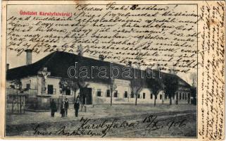 1906 Nagykárolyfalva, Károlyfalva, Karlsdorf, Banatski Karlovac; utca / street (EK)