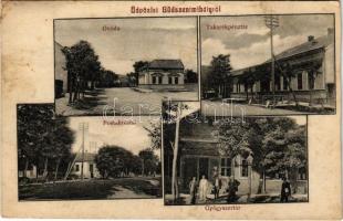 1913 Büdszentmihály (Tiszavasvári), Óvoda, takarékpénztár, postahivatal, gyógyszertár (vágott / cut)