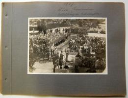 1927 I. világháborús katonai megemlékezés August Ségur osztrák politikussal 4 db fotó albumlapokon m...