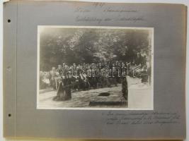 1927 I. világháborús katonai megemlékezés August Ségur osztrák politikussal 4 db fotó albumlapokon m...