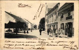 1908 Goszpics, Gospic; Fő utca, M. Kolacevic üzlete / main street, shop (EK)