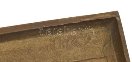 Olcsai Kiss Zoltán (1895-1981): Fogathajtók. Jelzett, bronz plakett, 15,5x33,5 cm