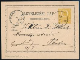 1871 2kr díjjegyes levelezőlap (NAGYVÁRA)D / VÁROS - PEST / ESTE a díjjegy extrém ragyás képpel
