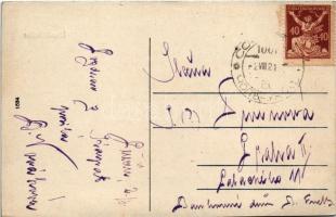 1921 Perecseny, Perechyn, Perecin; utca, lovaskocsi / street, horse cart