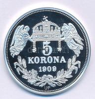 DN "Királyi koronák - IV. István / 5 korona 1909" Ag emlékérem tanúsítvánnyal (20g/0.999/3...