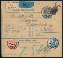 1893 Postai szállítólevél 10kr + 50kr + hátoldalon 2 x 3kr bélyeggel KIS-MARTON (Burgenland) - Policka