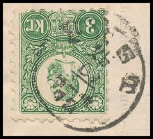 1873 Réznyomat 3kr helyi gyászjelentésen / on local obituary notice "PEST"