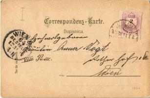 1896 (Vorläufer) Ika, Ica (Abbazia, Opatija); Gruss aus... Louis Glaser Art Nouveau, floral, litho (...