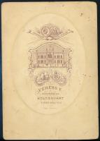 cc 1870 Veress Ferenc Kolozsvár kabinetfotója hölgyportré 12x18 cm