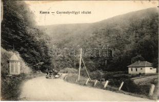 1916 Kassa, Kosice; Csermelyvölgyi részlet autóval. Varga Bertalan kiadása / valley, automobile (fl)