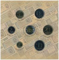 2002. 1Ft-100Ft (7xklf) + 100Ft "Kossuth" forgalmi sor szettben T:BU kis patina, belső tok...