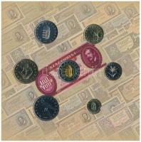 2002. 1Ft-100Ft (7xklf) + 100Ft "Kossuth" forgalmi sor szettben T:BU kis patina, belső tok...