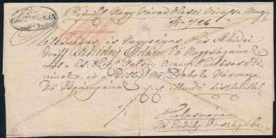 1824 Ajánlott franco levél GR:WARDEIN - Kolozsvár (Rompes: 30p)