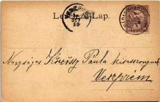 1900 Pétfürdő, Fürdő szálloda, táj a halastóval, ebédlő és kerthelyiség. Art Nouveau, floral (EK)