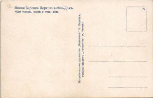 Alsóverecke, Niznije Verecki, Nizsnyi Vorota, Nyzhni Vorota; Kostel a obec. dum / templom és községh...