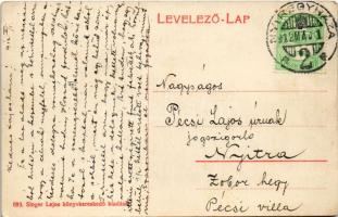 1912 Salgótarján, Vasútállomás, vonat. Singer Lajos kiadása (EK)