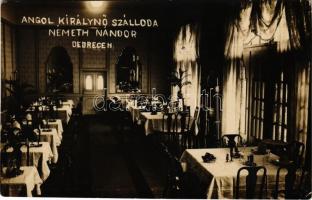 1928 Debrecen, Angol királynő szálloda (Németh Nándor tulajdonos), étterem belső. Bagossy műterméből photo (EK)