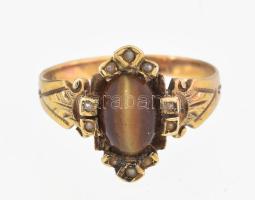 Arany (Au) 14 K gyűrű, jelzett, méret: 56, bruttó: 3,4 g