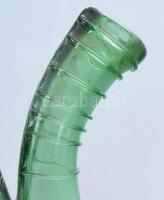 ún. Vexír üveg. cca 18. sz. vége, zöld hutaüveg, hibátlan, m: 18,5 cm