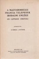 A magyarországi francia telepesek irodalmi emléke: Les cantiques spirituels. Bevezetést írta. Gábriel Asztrik. Budapest, 1940. Kiadják a Gödöllői Premontrei Gimnázium VII. és VIII. osztályos növedékei (Sárkány-nyomda Rt.) 1 t. (címképen Róka János kanonok arcképe) + 39 + [1] p. + 1 melléklet (3 leveles hasonmás). Egyetlen kiadás. A töröktől utoljára visszavett terület, a Bánát még évtizedekkel a visszavétel után is a pusztulás jegyeit mutatta. A mindenkori Habsburg-adminisztrációnak már III. Károly is idején jeles érdeke volt, hogy az elnéptelenedett, lakatlan, elgazosodott Bánátot új életre keltse. Ehhez kapóra jött, hogy a francia korona alá tartozó Lotharingiában a megélhetési költségek 1730-tól ugyancsak megemelkedtek, és jelentősebb tömeg kezdett kiáramlani a hercegségből, köztük Magyarországra is. A komolyabb betelepítés azonban nem III. Károly, hanem már Mária Terézia idejére esik: a Habsburg-kormányzat 1760-as évektől tudatosan sokszínű vidékként telepítette újra a Bánátot, így egész francia telepes falvak is létrejöttek. Tanulmányunk két ilyen francia kolónia felépültét kíséri figyelemmel, az 1770-ben alapított Szenthubert települését (ma Bánátnagyfalu, Szerbia), illetve Trübswetter települését (ma Nagyősz, Románia), melyeknek francia lakossága francia nyelven is szóló papokat kívánt, és idővel kapott is. A tanulmány figyelemmel kíséri azt a folyamatot is, ahogyan hazai neveltetésű kanonokok elsajátították a francia telepesek nyelvét, az áttekintés különösen Róka János kanonok tevékenységét követi nyomon; hozzá köthető a francia telepesek egyetlen irodalmi emlékének, a francia nyelvű egyházi énekesfüzetnek, a ,,Les cantiques spirituel"-nek keletkezése is, mely 1786-ban, Pesten, Trattner Jánosnál jelent meg nyomtatott formában. Kötetünk melléklete a három levél terjedelmű francia énekesfüzet hasonmása. Fűzve, illusztrált kiadói borítóban. Jó példány.