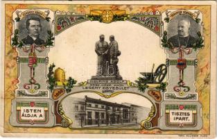 1856-1906 Budapest, Országos Központi Katolikus Legény Egyesület 50. évfordulójára készített emléklap. Szaboky Adolf, Kolping Adolf és Schiffer Ferenc, Art Nouveau litho. Tervezte Killinger Hugó (EK)