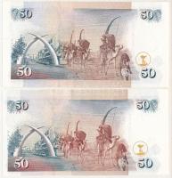 Kenya 2000. 50Sh (2x) T:UNC
Kenya 2000. 50 Shillings (2x) C:UNC 
Krause P#41b