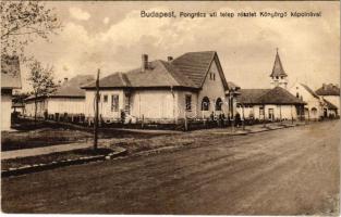 1926 Budapest X. Kőbánya, Pongrácz úti telep (Pongráctelep) részlete Könyörgő kápolnával (fl)