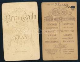 3 db aradi fotós vizitkártya fotója Weisz, Berze Gyula