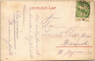 1908 Budapest V. Grand Restaurant Schuller nagy étterem, vendéglő téli kertje, belső pincérekkel. Vá...
